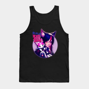 Anime Girl Space Girl Pink Cute Cat Tank Top